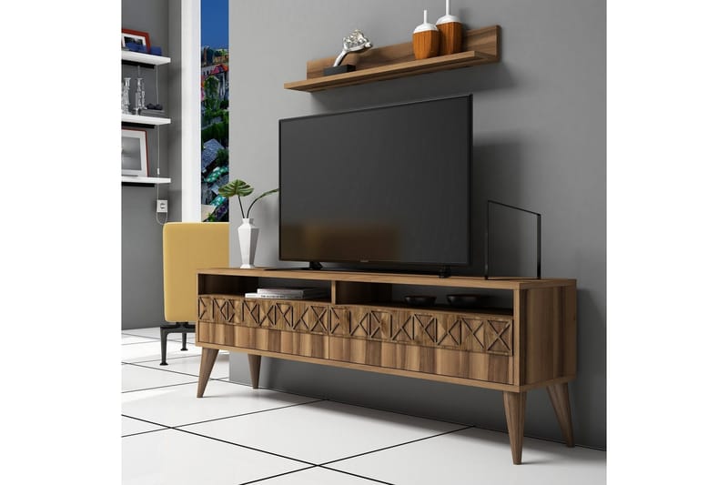 Muennink TV-Möbelset 150 cm - Valnöt - Möbler - Tv möbel & mediamöbel - TV-möbelset