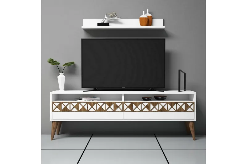 Muennink TV-Möbelset 150 cm, Vit/ek
