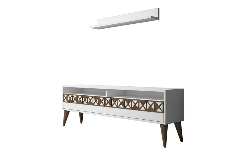 Muennink TV-Möbelset 150 cm - Vit/ek - Möbler - Tv möbel & mediamöbel - TV-möbelset