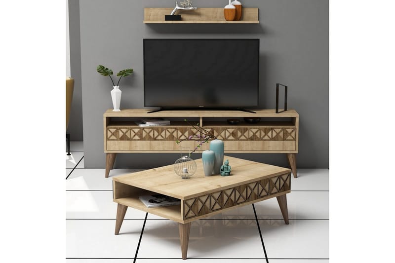 Muennink Vardagsrumsset 150 cm - Ek - Möbler - Tv möbel & mediamöbel - TV-möbelset