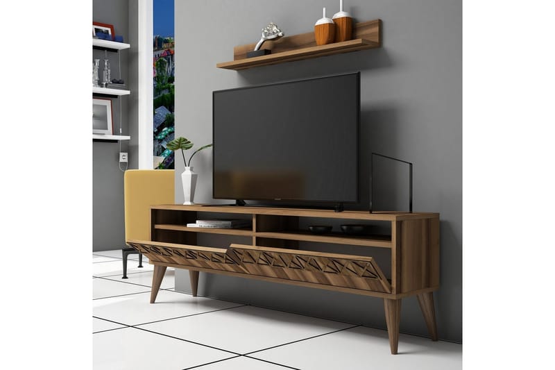Muennink Vardagsrumsset 150 cm - Valnöt - Möbler - Tv möbel & mediamöbel - TV-möbelset