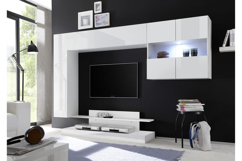 Nicery Mediamöbel 248 cm - Vit - TV-möbelset