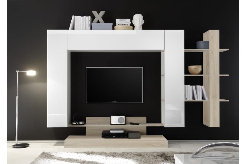 Nicery TV-möbelset 259 cm - Vit/Brun - TV-möbelset