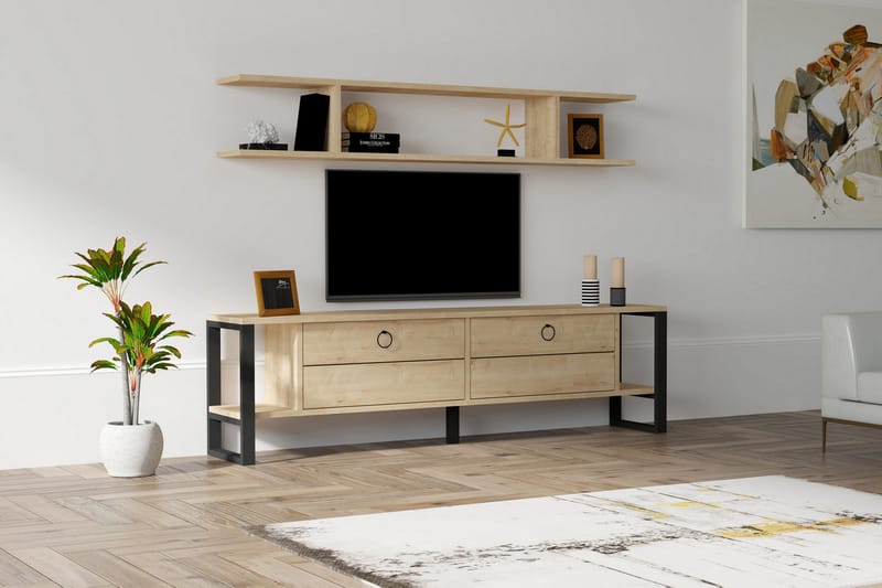 Rinorea Tv-möbelset 160x45 cm - Blå - TV-möbelset