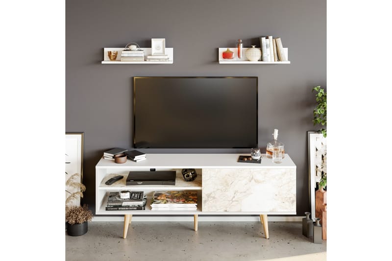 Rinorea Tv-möbelset 160x59 cm - Vit - TV-möbelset