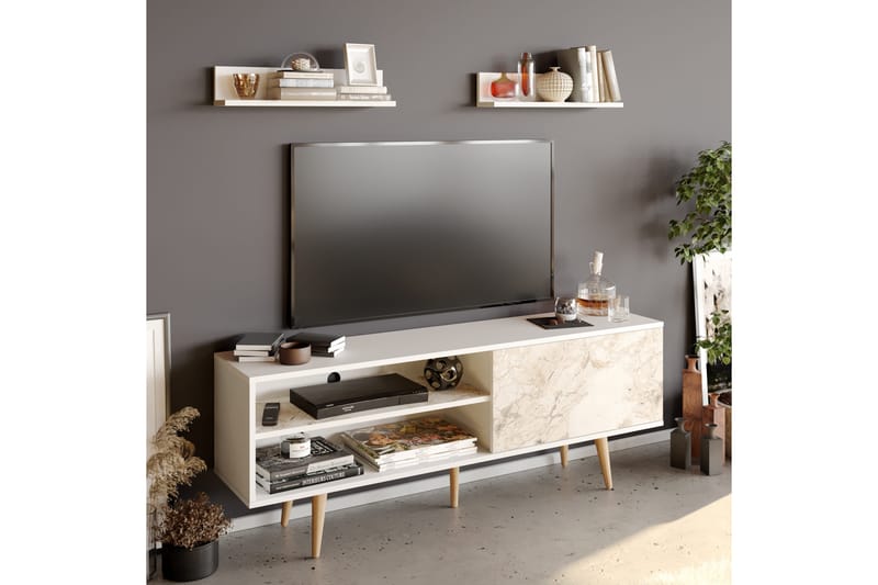 Rinorea Tv-möbelset 160x59 cm - Vit - TV-möbelset