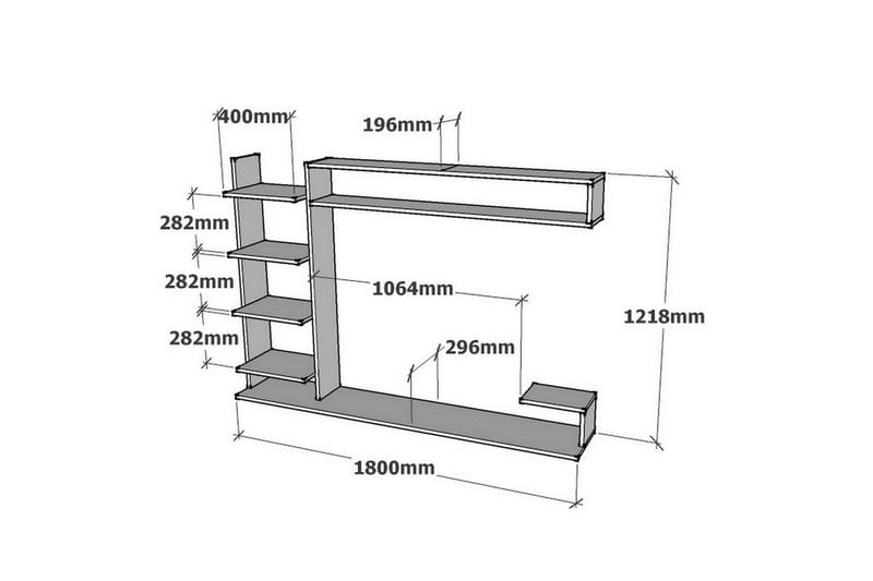 Rinorea Tv-möbelset 180x121,8 cm - Blå - TV-möbelset