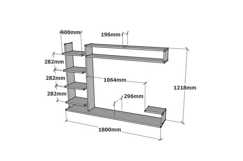 Rinorea Tv-möbelset 180x121,8 cm - Blå - Möbler - Tv möbel & mediamöbel - TV-möbelset