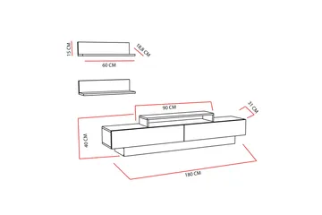 Rinorea Tv-möbelset 180x40 cm - Vit - Möbler - Tv möbel & mediamöbel - TV-möbelset