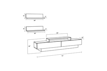 Rinorea Tv-möbelset 180x40 cm - Vit - Möbler - Tv möbel & mediamöbel - TV-möbelset