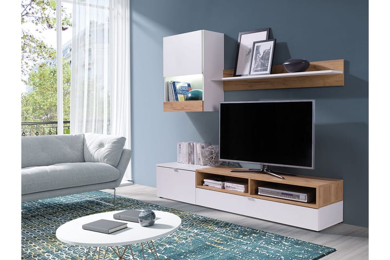 Roco TV-möbelset & LED - Vit - TV-möbelset