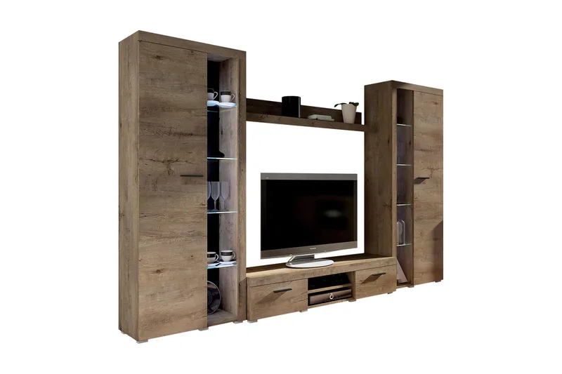Rumba TV-möbelset 300x34x190 cm - Beige/Brun - Möbler - Tv möbel & mediamöbel - TV-möbelset