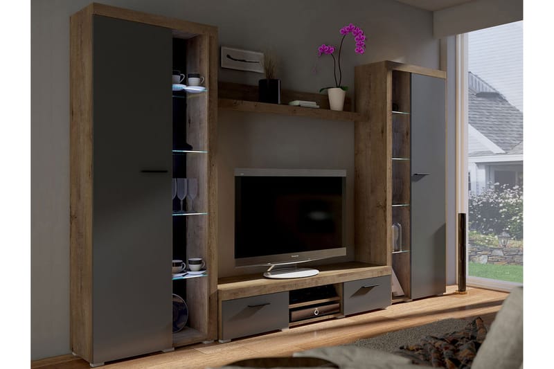 Rumba TV-möbelset 300x34x190 cm - Beige/Brun - Möbler - Tv möbel & mediamöbel - TV-möbelset