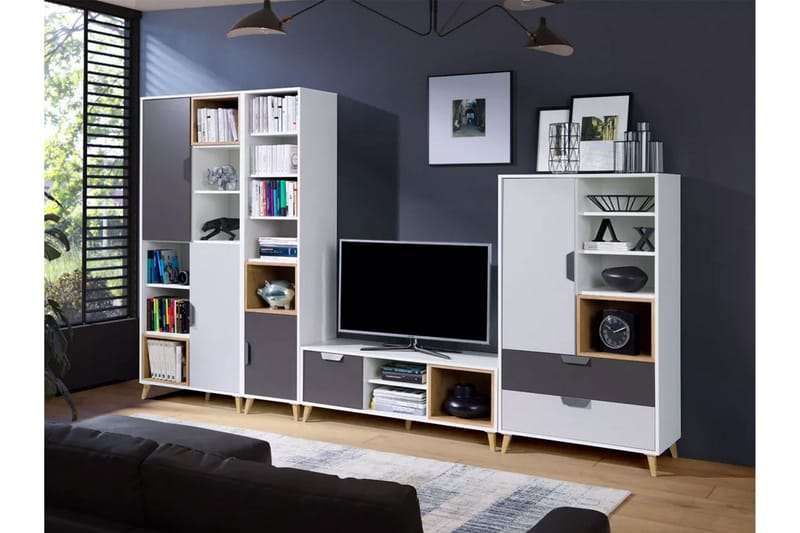 Sayuki Tv-möbelset 120 cm - Vit/Grå - TV-möbelset