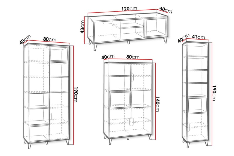 Sayuki Tv-möbelset 120 cm - Vit/Grå - TV-möbelset