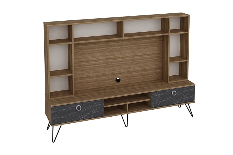 Sincerely TV-Möbelset 180 cm - Valnöt|Svart - Möbler - Tv möbel & mediamöbel - TV-möbelset