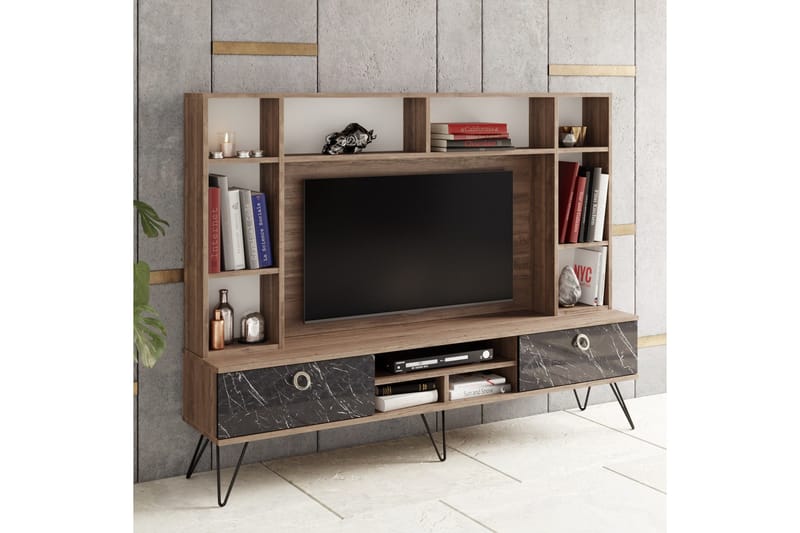 Sincerely TV-Möbelset 180 cm - Valnöt|Svart - Möbler - Tv möbel & mediamöbel - TV-möbelset