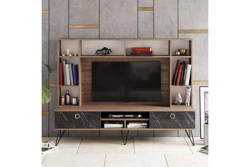 Sincerely TV-Möbelset 180 cm - Valnöt|Svart - Möbler - Tv möbel & mediamöbel - TV-möbelset