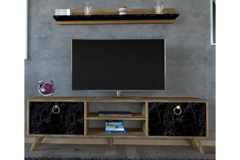 Slivata Tv-möbelset 160 cm - Mörkbrun - TV-möbelset