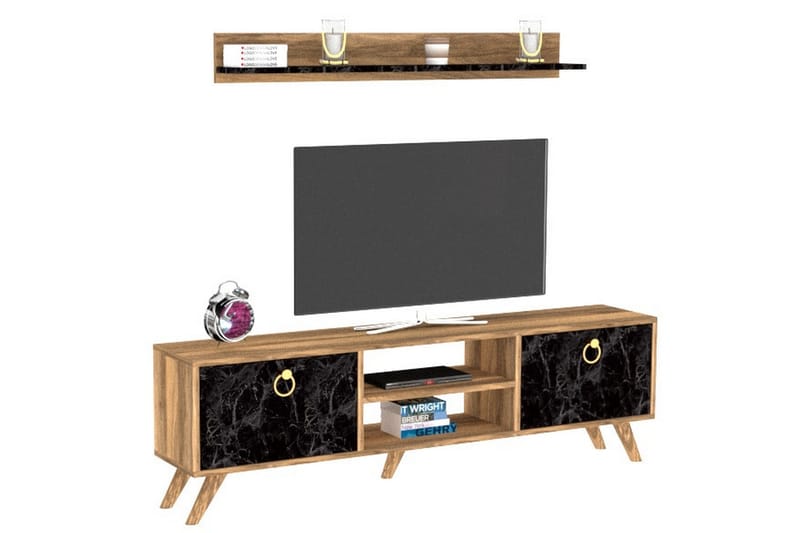 Slivata Tv-möbelset 160 cm - Mörkbrun - Möbler - Tv möbel & mediamöbel - TV-möbelset
