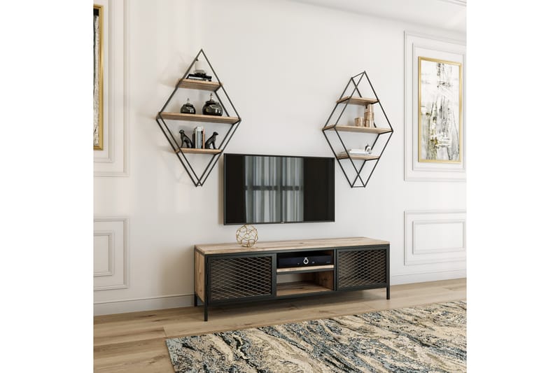 Tebbs TV-Möbelset 150 cm - Trä/Natur/Svart - Möbler - Tv möbel & mediamöbel - TV-möbelset