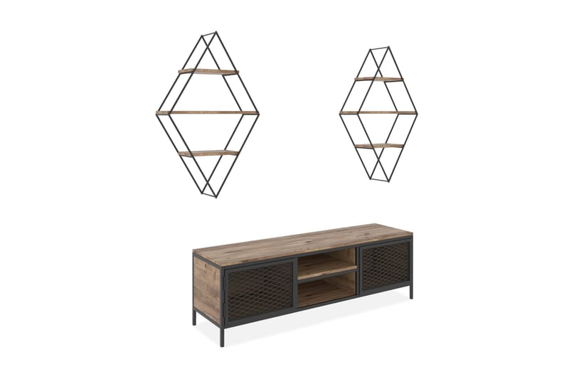 Tebbs TV-Möbelset 150 cm - Trä/Natur/Svart - Möbler - Tv möbel & mediamöbel - TV-möbelset