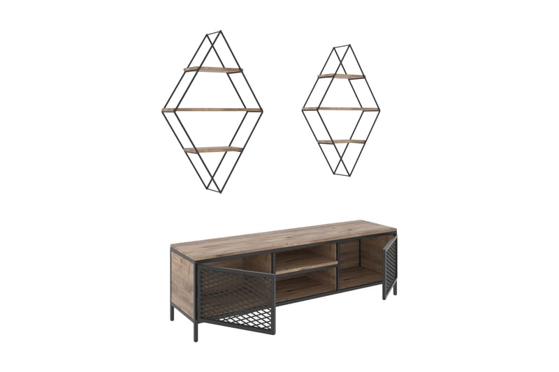 Tebbs TV-Möbelset 150 cm - Trä/Natur/Svart - Möbler - Tv möbel & mediamöbel - TV-möbelset