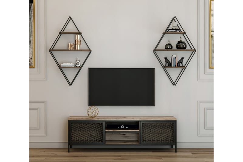 Tebbs TV-Möbelset 150 cm - Trä/Natur/Svart - Möbler - Tv möbel & mediamöbel - TV-möbelset