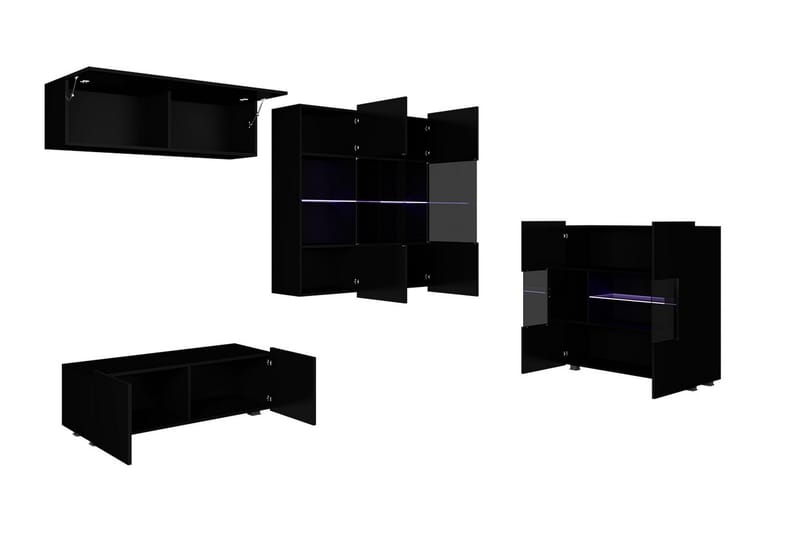 Tessan TV-möbelset & vitrinskåp - Svart/Vit - Möbler - Tv möbel & mediamöbel - TV-möbelset