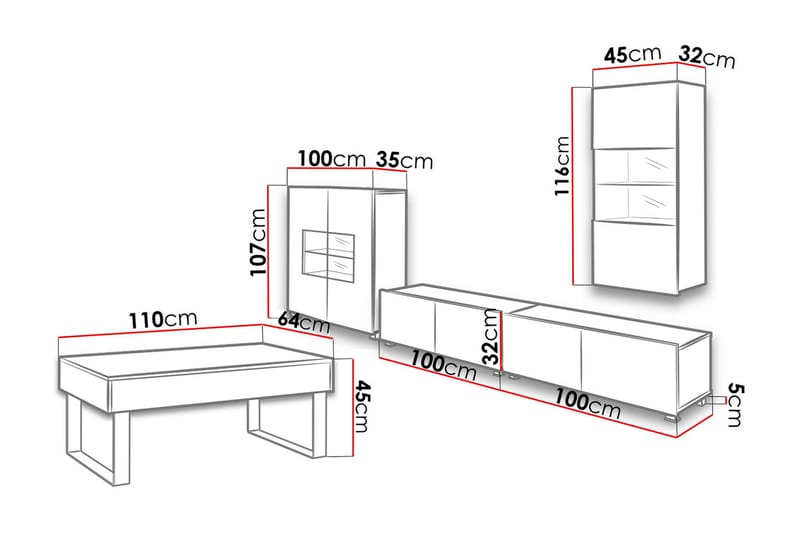 Tessan TV-möbelset - Beige - Möbler - Tv möbel & mediamöbel - TV-möbelset