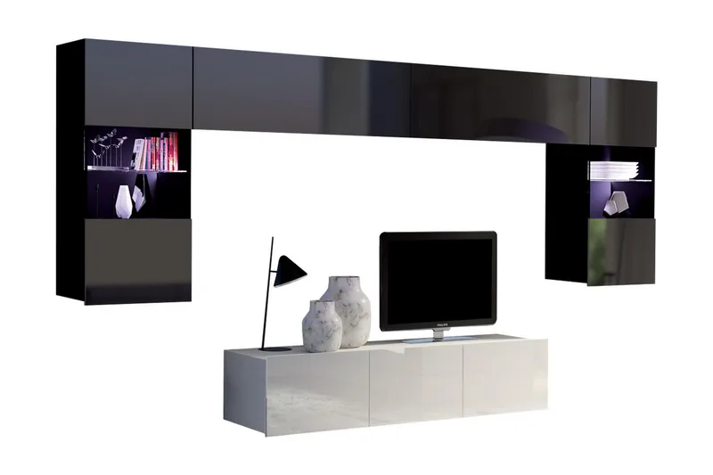 Tessan TV-möbelset - Svart/Vit - Möbler - Tv möbel & mediamöbel - TV-möbelset