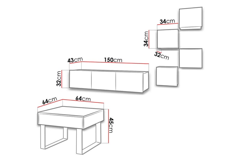 Tessan TV-möbelset - Vit - Möbler - Tv möbel & mediamöbel - TV-möbelset
