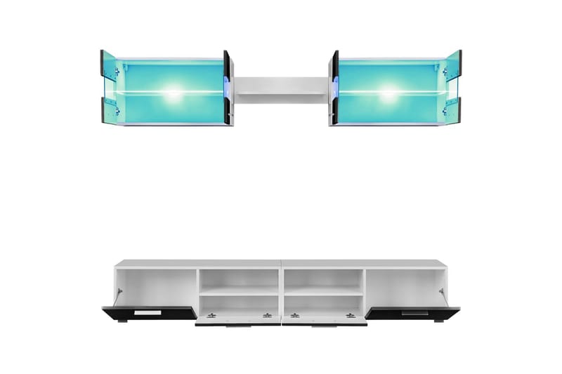 Tessitore TV-möbelset LED-belysning 5 Delar - Svart - Möbler - Tv möbel & mediamöbel - TV-möbelset