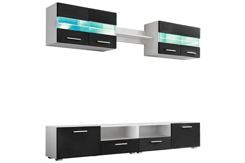 Tessitore TV-möbelset LED-belysning 5 Delar - Svart - Möbler - Tv möbel & mediamöbel - TV-möbelset