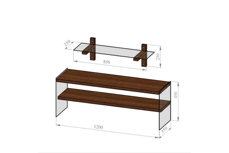 Tomassoni TV-Möbelset 45 cm - Valnöt - Möbler - Tv möbel & mediamöbel - TV-möbelset