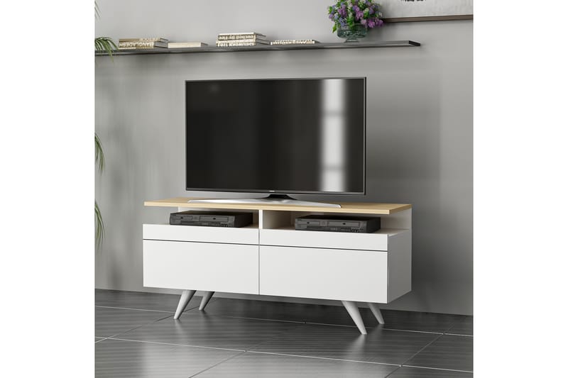 TV-möbelset 35x150 cm 2 Skåp - Natur/Vit - Möbler - Tv möbel & mediamöbel - TV-möbelset