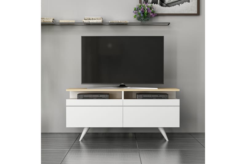 TV-möbelset 35x150 cm 2 Skåp - Natur/Vit - Möbler - Tv möbel & mediamöbel - TV-möbelset