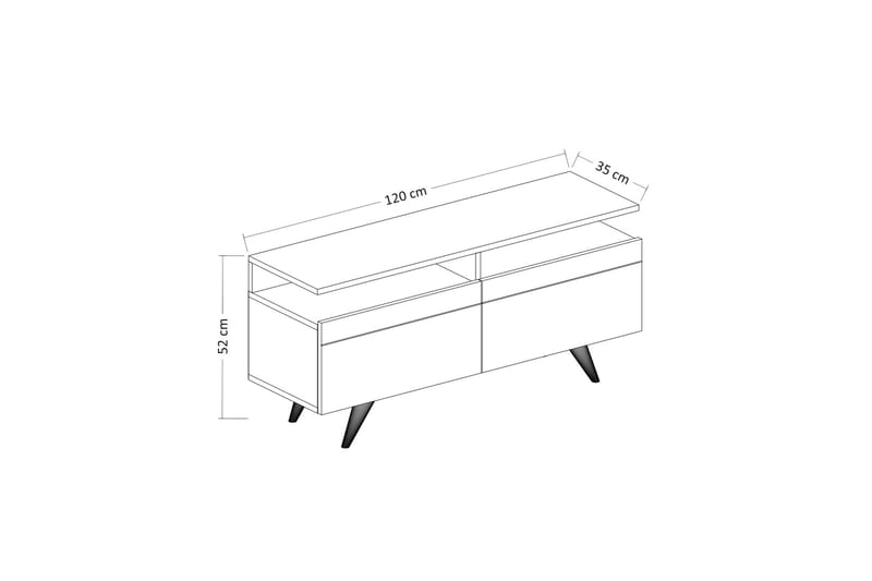 TV-möbelset 35x150 cm 2 Skåp - Natur/Vit - TV-möbelset