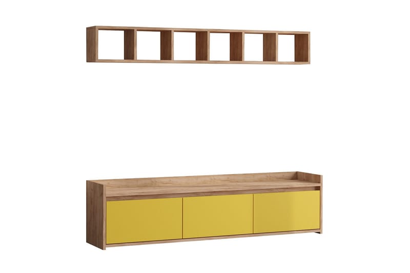 TV-möbelset 35x150 cm - Natur/Gul - Möbler - Tv möbel & mediamöbel - TV-möbelset