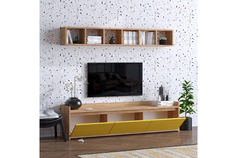 TV-möbelset 35x150 cm - Natur/Gul - Möbler - Tv möbel & mediamöbel - TV-möbelset