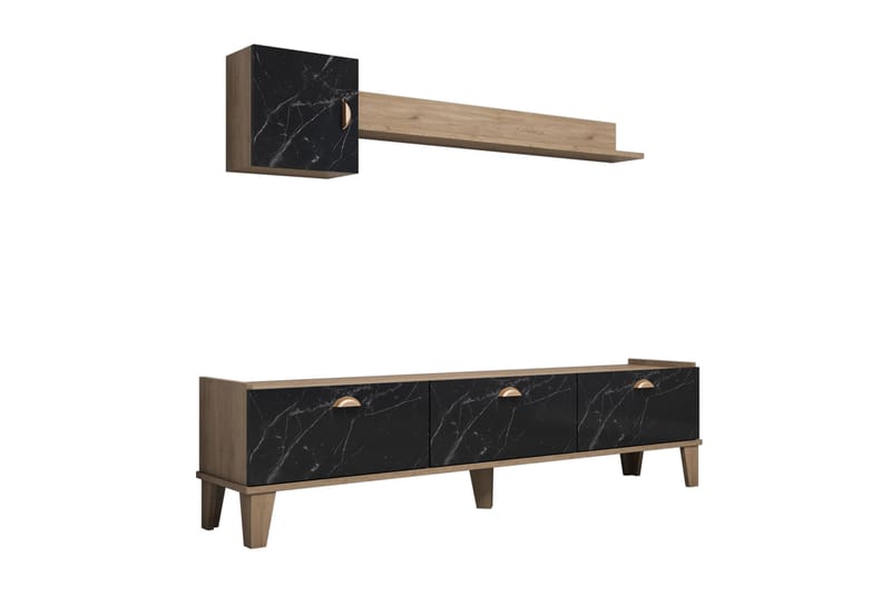 TV-möbelset 35x178 cm - Natur/Svart - Möbler - Tv möbel & mediamöbel - TV-möbelset