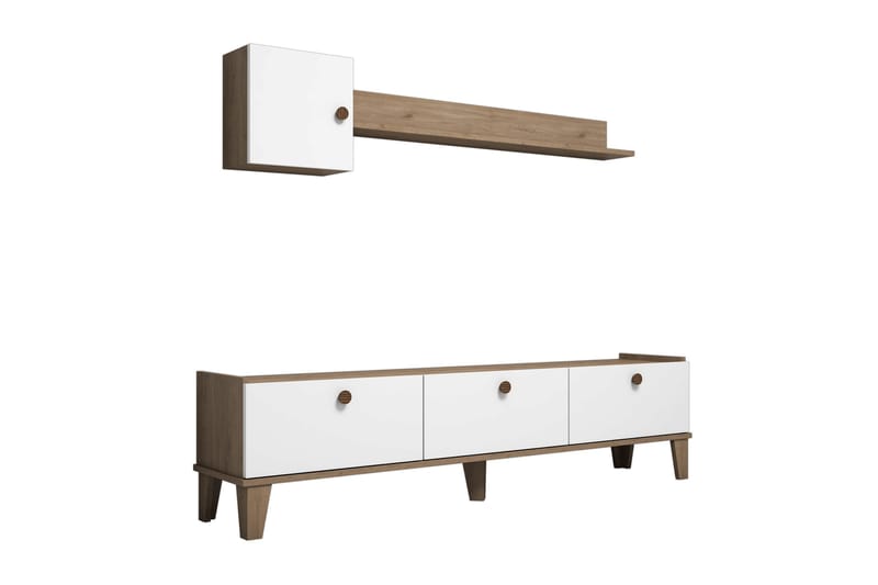 TV-möbelset 35x178 cm - Natur/Vit - Möbler - Tv möbel & mediamöbel - TV-möbelset