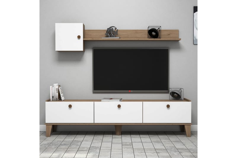 TV-möbelset 35x178 cm - Natur/Vit - TV-möbelset