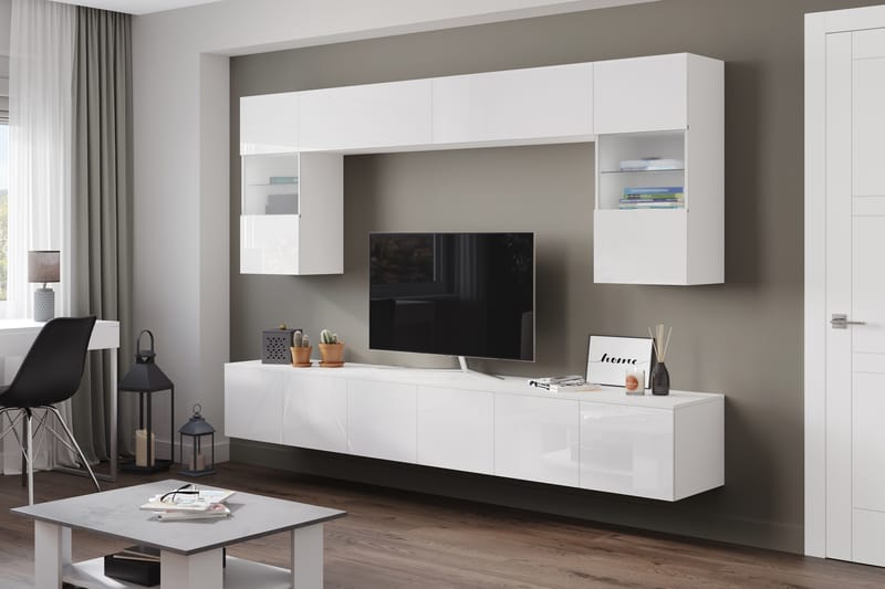Udrigie Tv-Möbelset 41x240 cm - Akryl/Vit - TV-möbelset