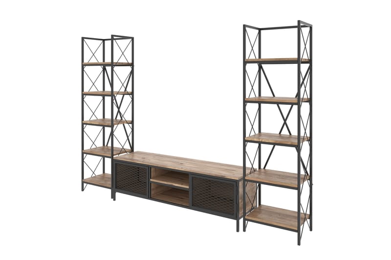 Uzair TV-Möbelset 150 cm - Trä/Natur/Svart - Möbler - Tv möbel & mediamöbel - TV-möbelset