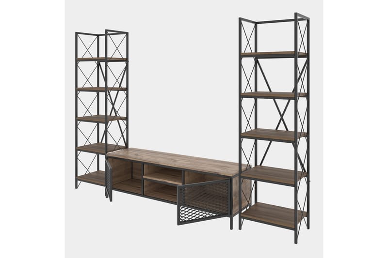 Uzair TV-Möbelset 150 cm - Trä/Natur/Svart - Möbler - Tv möbel & mediamöbel - TV-möbelset