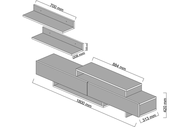 Vanayla Tv-bänk - Brun - Möbler - Tv möbel & mediamöbel - TV-möbelset