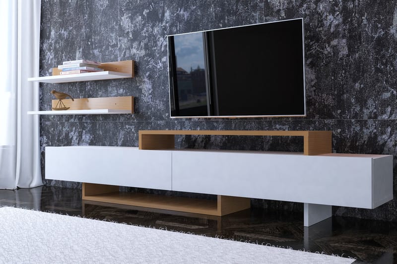 Vanayla Tv-bänk - Vit/Brun - Möbler - Tv möbel & mediamöbel - TV-möbelset