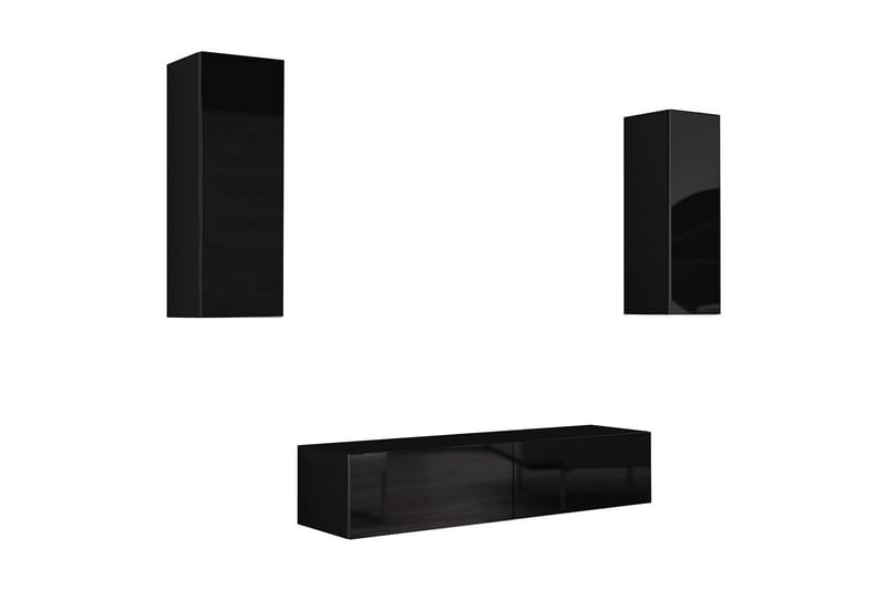 Vasil TV-möbelset 210x40x180 cm - Svart/Vit - Möbler - Tv möbel & mediamöbel - TV-möbelset