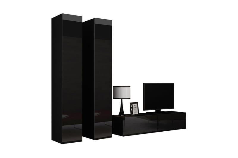 Vasil TV-möbelset 220x40x180 cm - Svart/Vit - Möbler - Tv möbel & mediamöbel - TV-möbelset